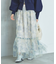 ニュアンス柄チュールスカート
