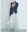 ニュアンス柄チュールスカート