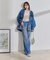 折り返しフレア箔デニム