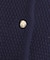 ツイードライクノーカラー金ボタンニットカーディガン