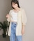 パフスリーブナイロンチュニックブラウス