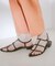 ボーンアンクルストラップフラットサンダル