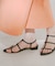 ボーンアンクルストラップフラットサンダル