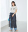 レイヤードラメメッシュIラインスカート