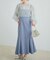 【新色追加】【VIS DRESS】チュールパールブラウス＆ジャガードワンピースセット