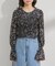 花柄シャーリングブラウス
