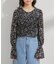 花柄シャーリングブラウス