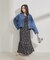 花柄シャーリングブラウス