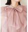 主役級！華やぎシアーシャイニーボウタイフリルブラウス【前後2WAY】【洗える】