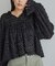 カットジャガードフリンジボリュームブラウス