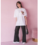 【洗える】セミフレアレースパンツ