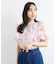 【洗える】2WAYショルダーシアーチェックブラウス