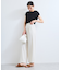【WEB限定】パールフリルリブサマー半袖ニット