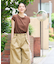 【WEB限定】パールフリルリブサマー半袖ニット