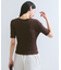 【WEB限定】エンブレム金釦5分袖ケーブルカーディガン