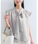【WEB限定】【防シワ】フリルフレンチボウタイブラウス/通勤対応