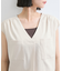 【WEB限定】【セットアップ対応】Vネックフレンチスリーブブラウス/通勤対応
