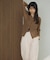 レースポロ襟カーディガン