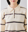 【WEB/一部店舗限定】ボーダー柄ポロニットプルオーバー