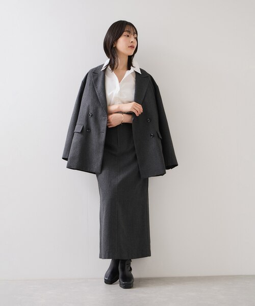 へリンボーンIラインロングスカート/セットアップ対応｜ビスの