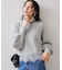 ラメフェザー裾レースハイネックニット