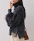 ラメフェザー裾レースハイネックニット
