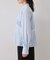 無地＆ストライプダブルカラーウエスト切り替えシャツ