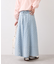 バックレースアップフレアデニムスカート/イージーケア