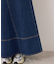 バックレースアップフレアデニムスカート/イージーケア