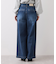 ベルト付きワイドシルエットデニムパンツ