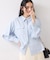 メタル釦シャツブラウス/イージーケア