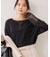 ラメメッシュスリーブ切り替えシアーロンT