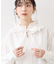 フリルネックブラウス