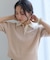 ダブルカラー半袖ポロニットトップス/イージーケア・WEB限定カラー