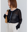 【WEB限定】麻タッチシアー配色カーディガン