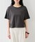ボクシークロップド刺繍Tシャツ