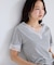 レーストリムVネックTシャツ/汗ジミ加工