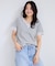 レーストリムVネックTシャツ/汗ジミ加工