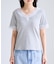レーストリムVネックTシャツ/汗ジミ加工