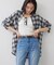 オンブレチェックオーバーシャツ