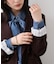 リボン付きライトオンスデニムシャツ