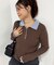 【WEB限定】ダブルカラーポロニットトップス