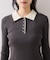【WEB限定】ダブルカラーポロニットトップス