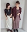 【MARY QUANT×VIS】チェックベロアドレープキャミワンピース