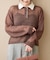 【WEB限定】透かしモヘアレイヤード襟配色ニット