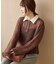 【WEB限定】透かしモヘアレイヤード襟配色ニット
