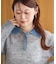 【WEB限定】透かしモヘアレイヤード襟配色ニット