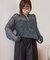【WEB限定】透かしモヘアレイヤード襟配色ニット