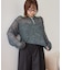 【WEB限定】透かしモヘアレイヤード襟配色ニット