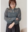 【WEB限定】透かしモヘアレイヤード襟配色ニット
